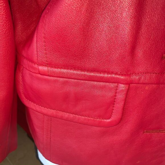 Kasper red leather jacket PS - Picture 4 of 7